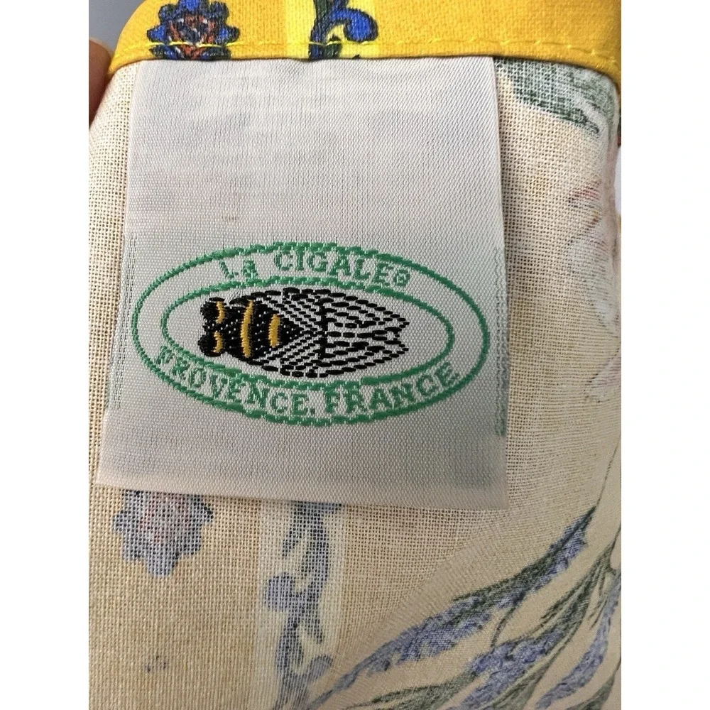 VTG La Cigale Provence France Yellow Cotton Table Runner Sunflowers Lavender